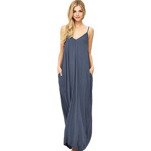 Love Stitch Blue Maxi Dress